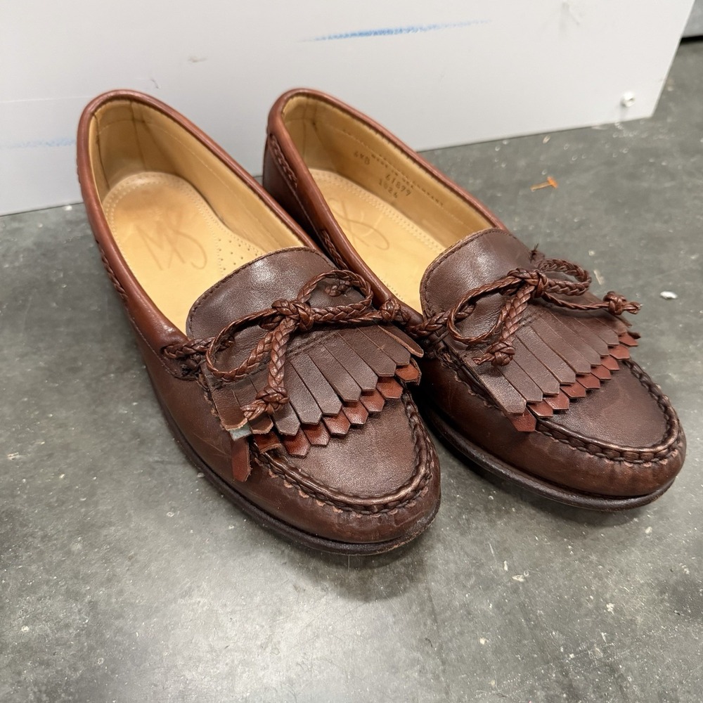 Allen Edmonds Woodstock Loafers Kiltie Tassel Woman's Shoes Sz 6 1/2 B Made USA - Picture 2 of 9